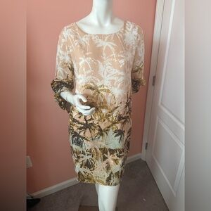 Lulu’s Tropical Palm Tree Print Shift Dress